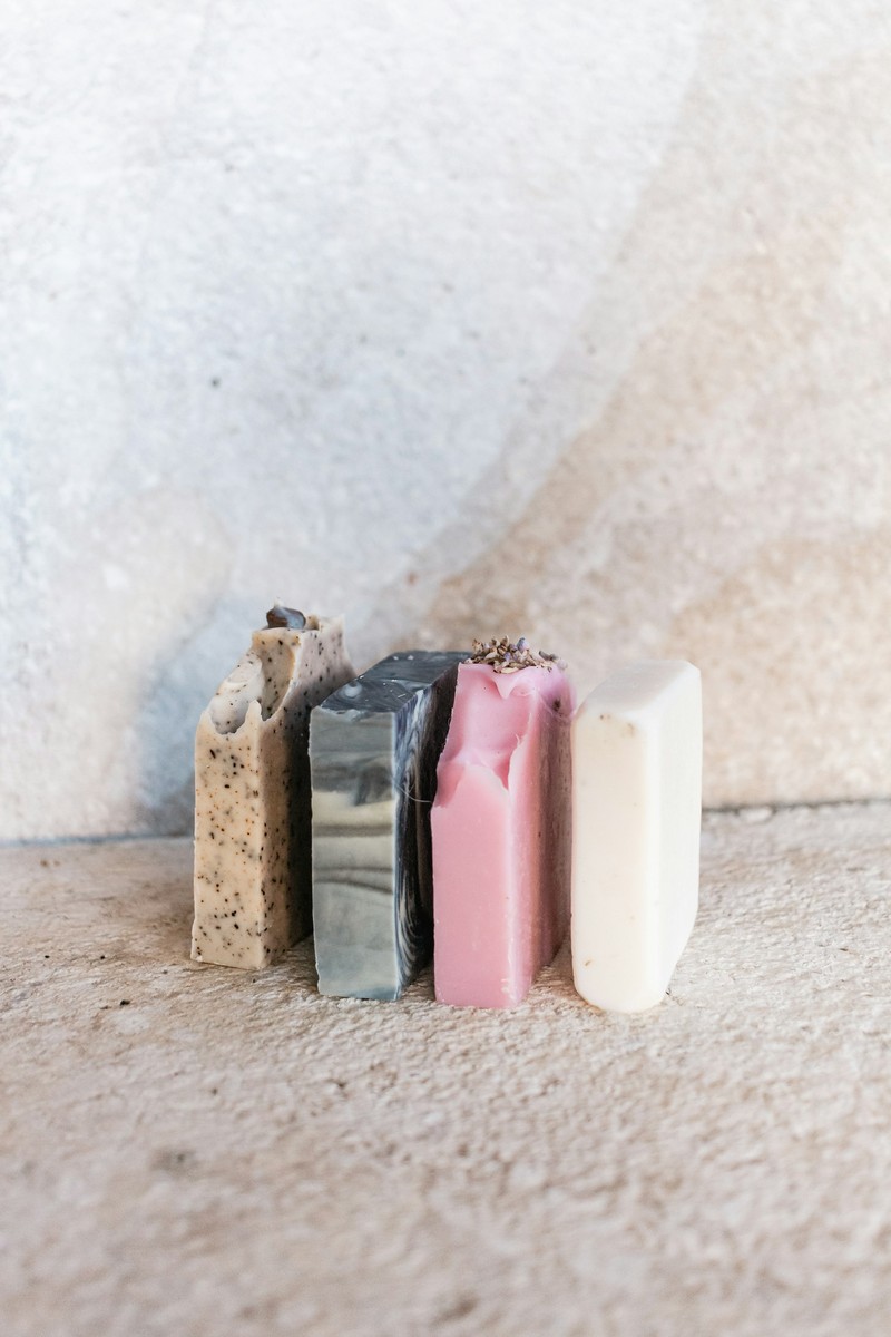 Assortment of artisanal soap bars